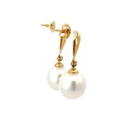 South Sea Pearl Drop Earrings In 18K With Diamond