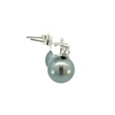 Tahitian Pearl Earrings With A Flower Stud