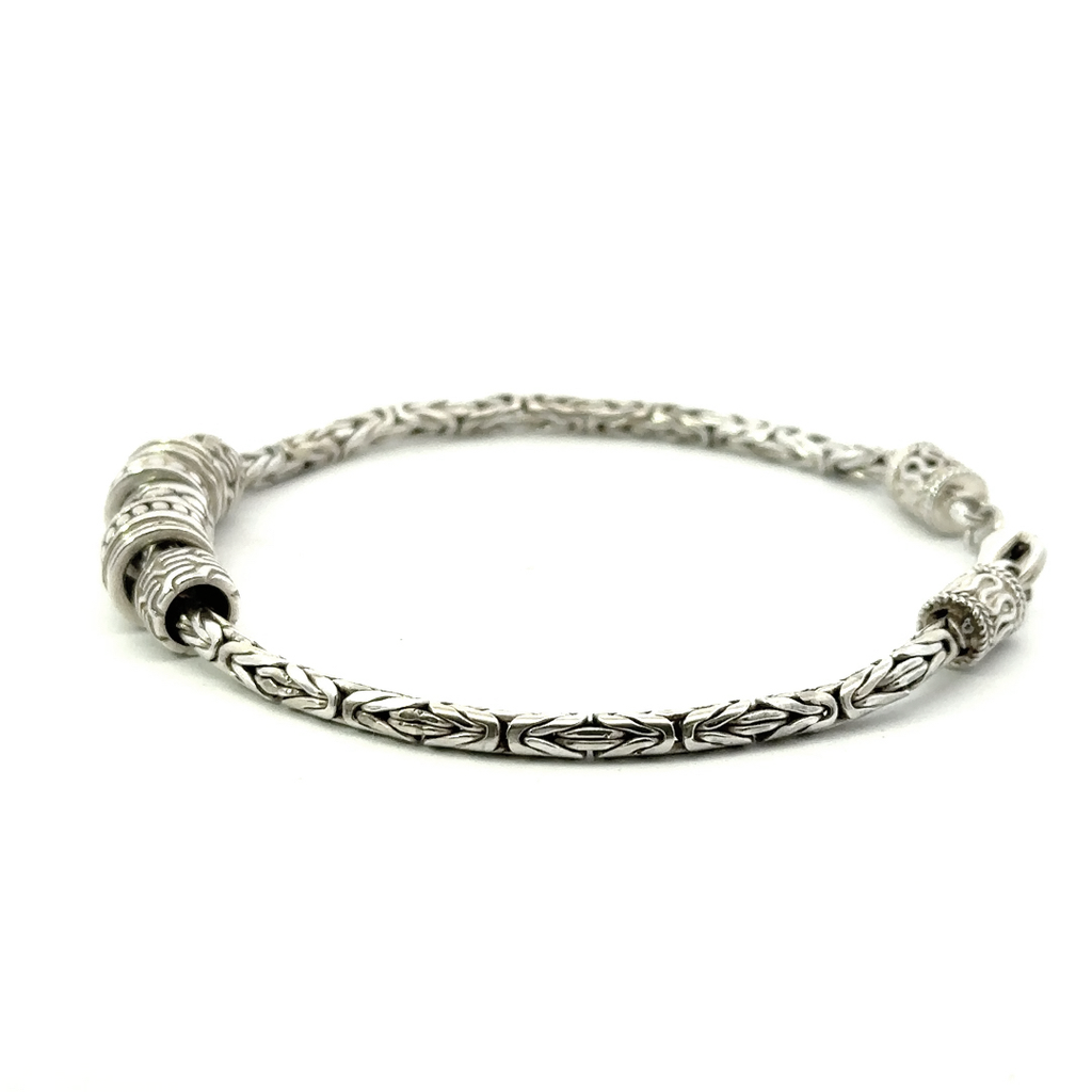 Knotted Link Bracelet And Charms
