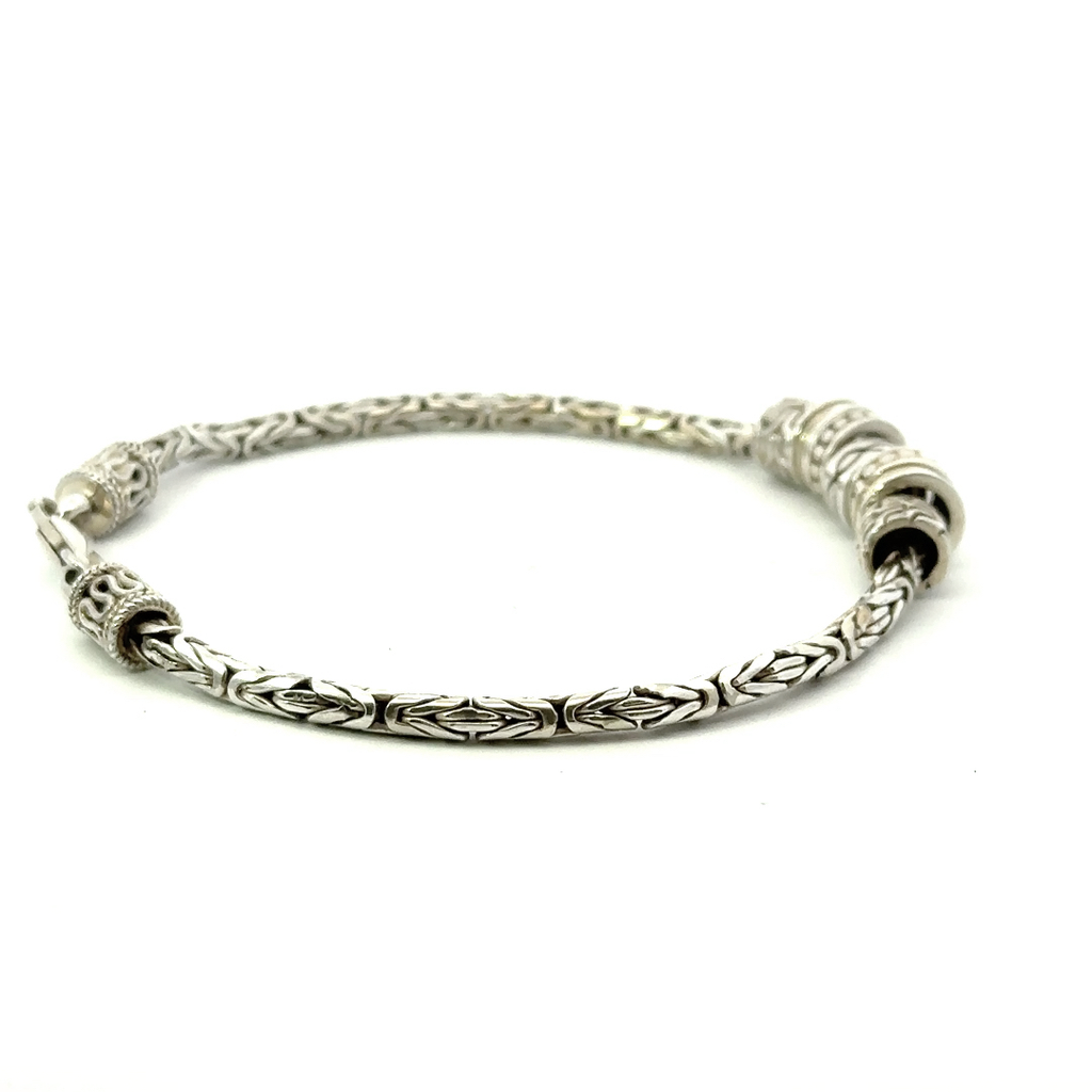 Knotted Link Bracelet And Charms