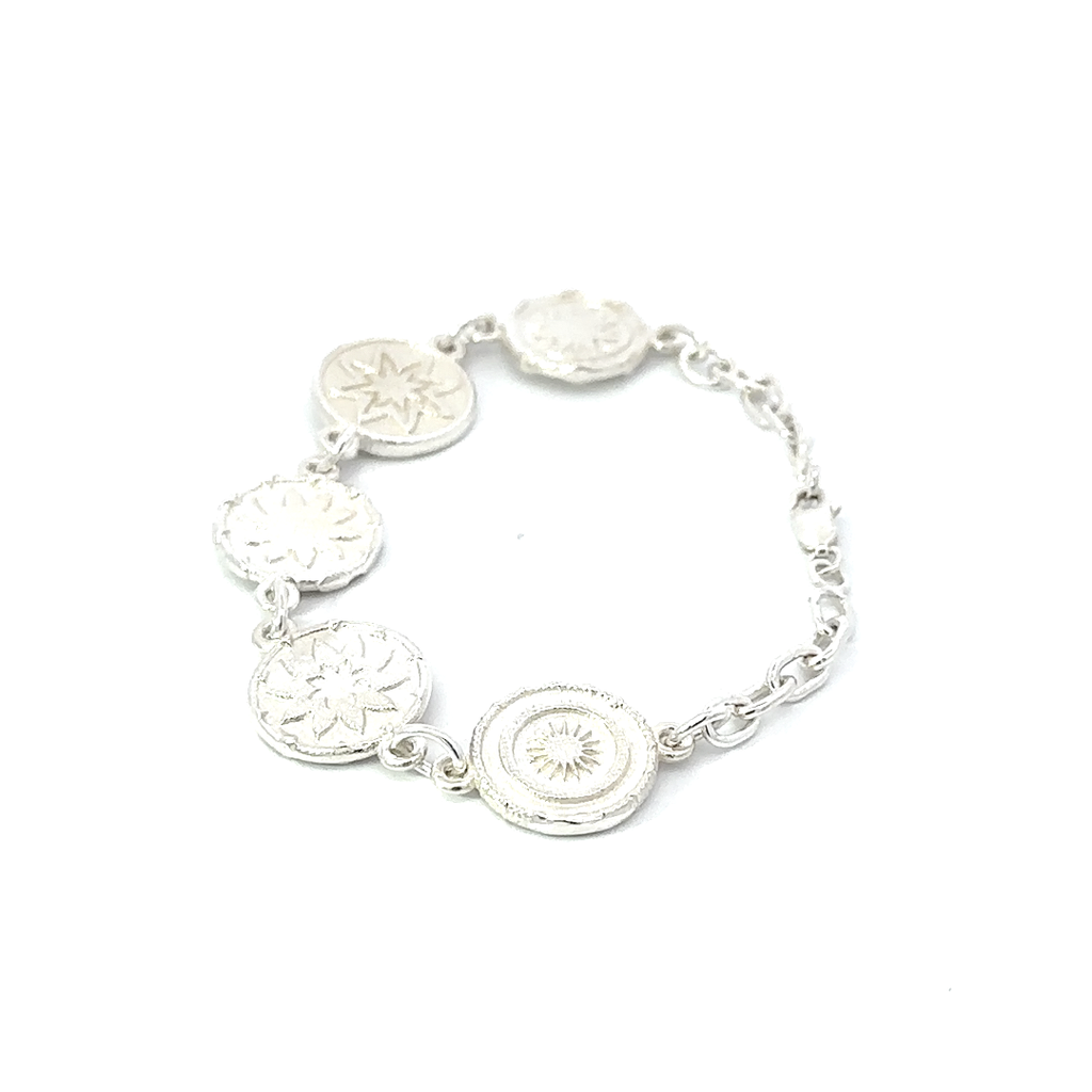 Silver Bracelet With Woven Basket Motif