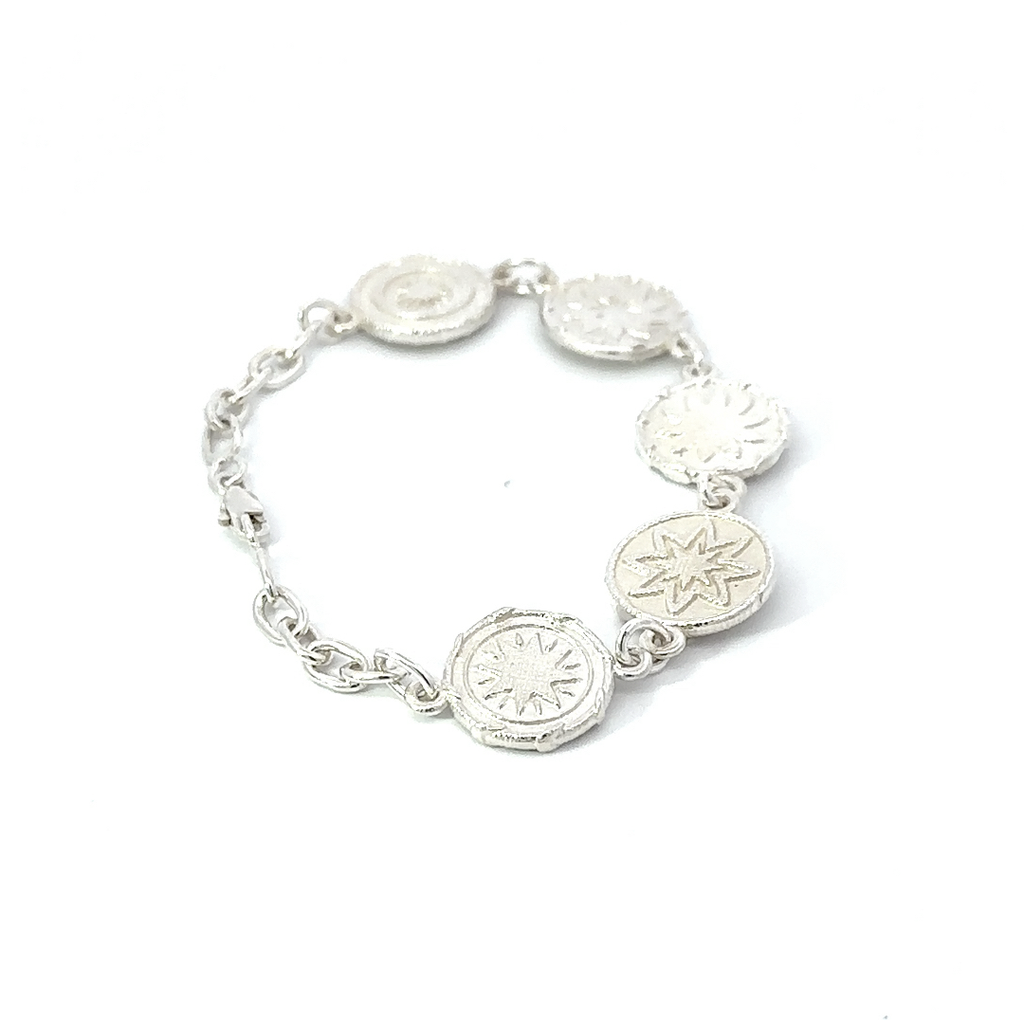 Silver Bracelet With Woven Basket Motif