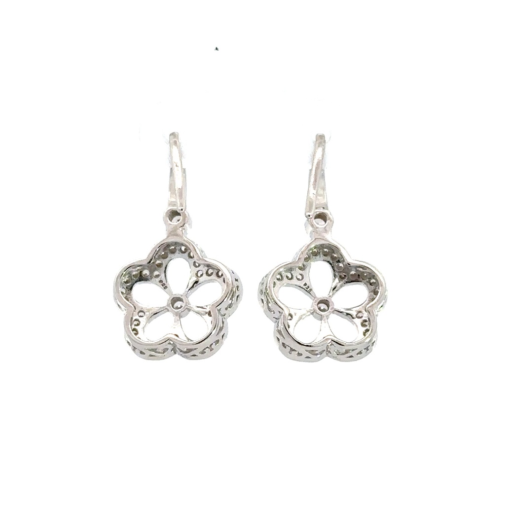 Sybella Large Cubic Zirconia Flower Earrings