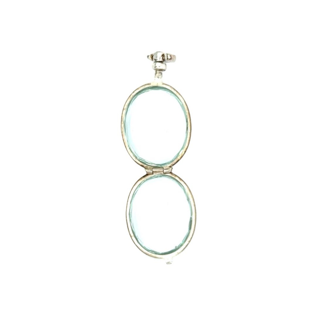 Sterling Silver Glass Locket Pendant