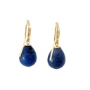 9K Yellow Gold Dumortierite Drop Earrings