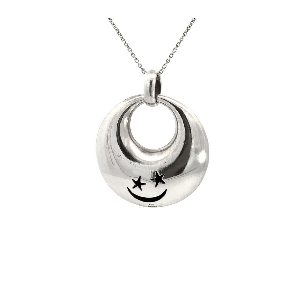 Sterling Silver Circular Diamond Pendant