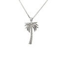 Coconut Palm Tree Pendant In Sterling Silver