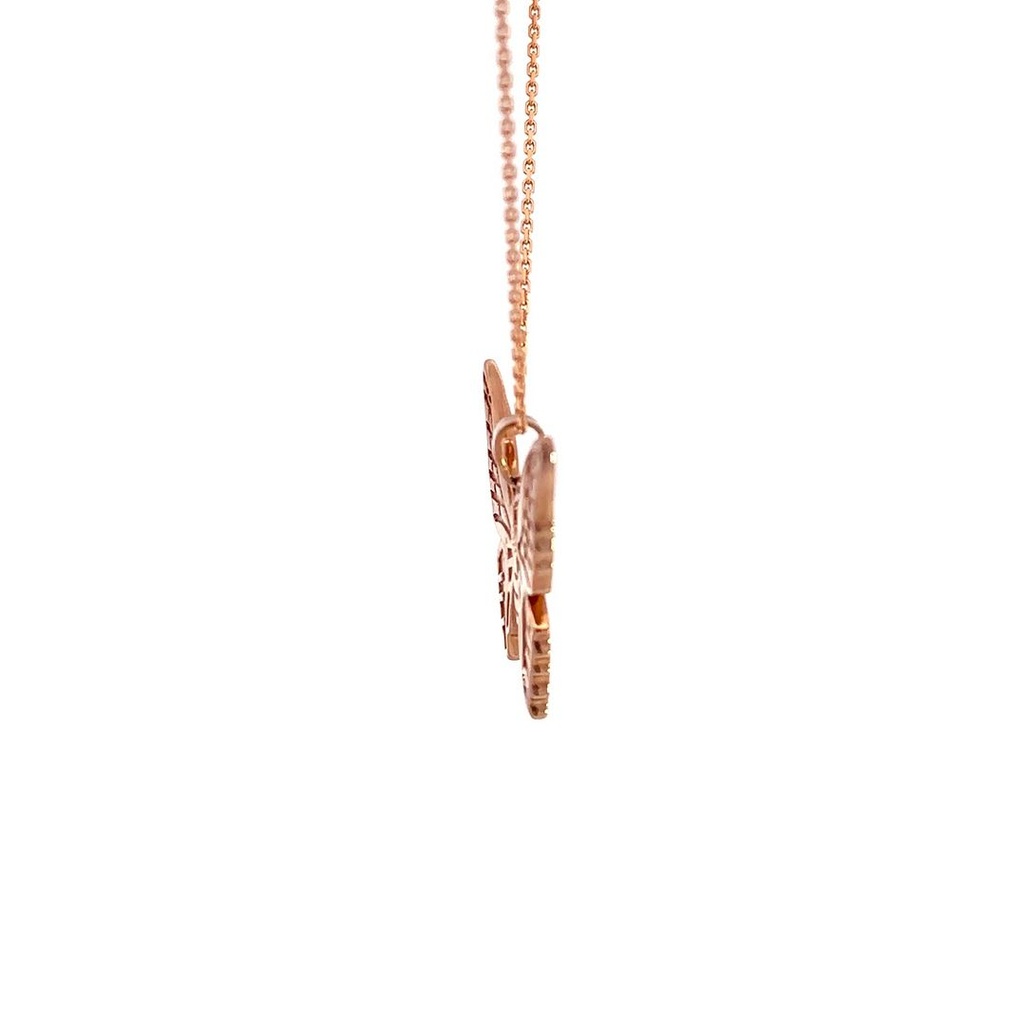Bluebottle Butterfly Pendant In 9K Rose Gold