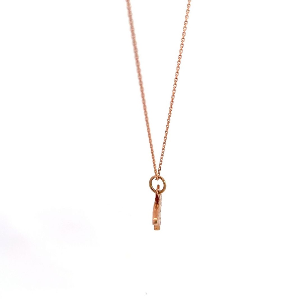 Green Triangle Butterfly Pendant 9K Rose Gold