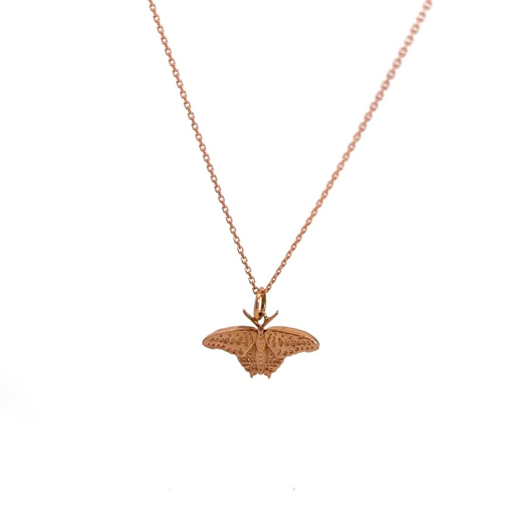 Green Triangle Butterfly Pendant 9K Rose Gold