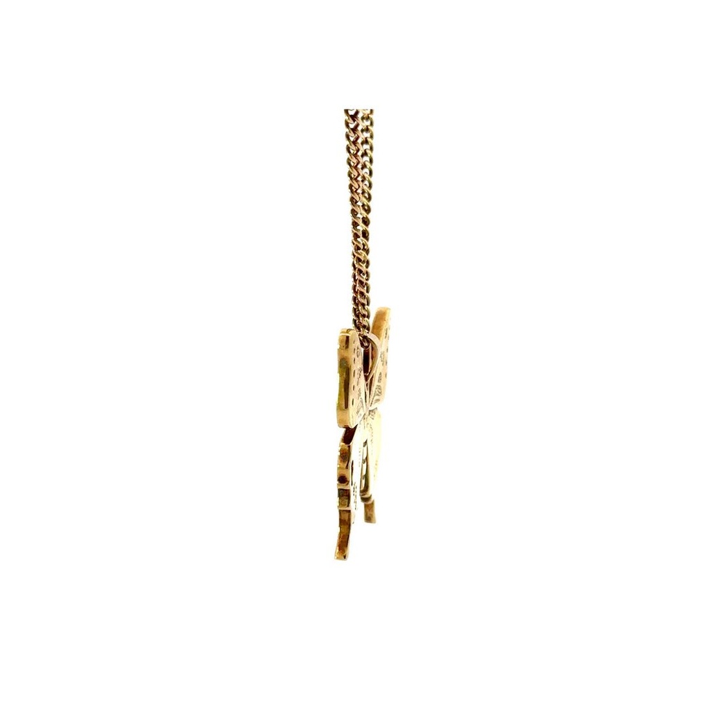 Purple Spotted Swallowstail Butterfly Pendant In 18K