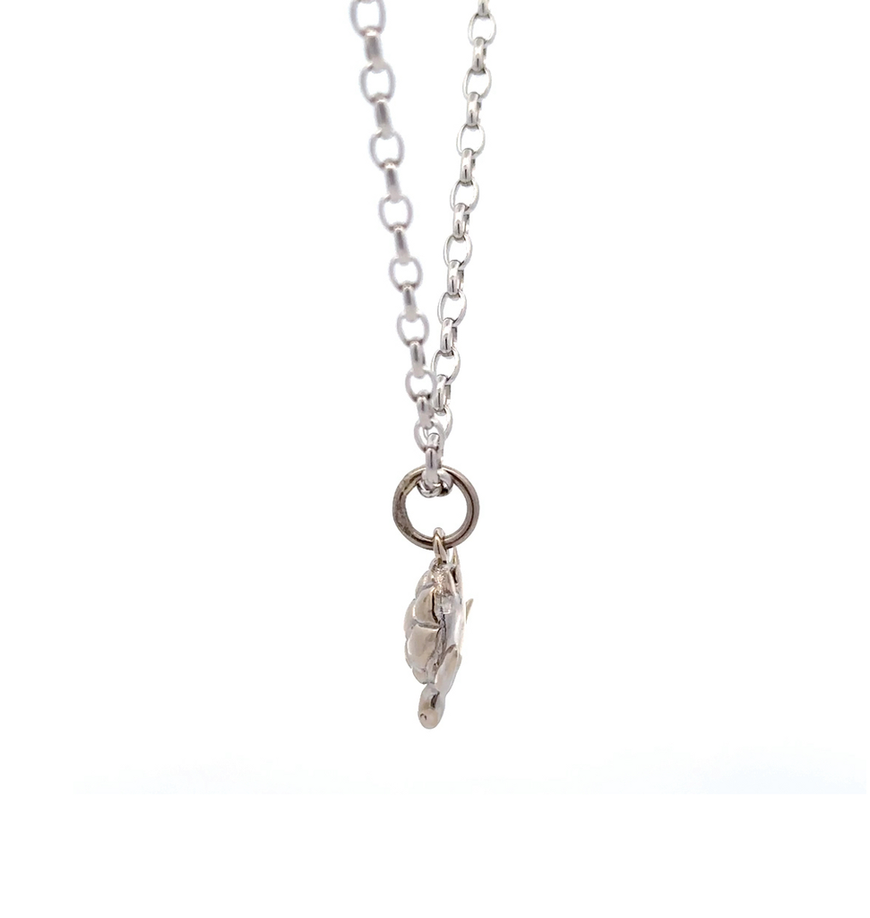 Turtle Pendant In 18K White Gold
