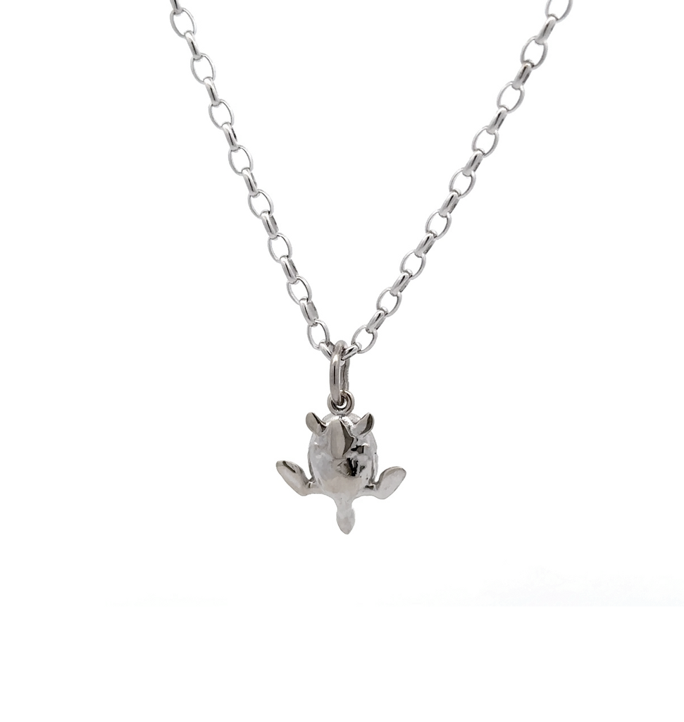 Turtle Pendant In 18K White Gold