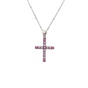 Pink Sapphire Cross In 18K