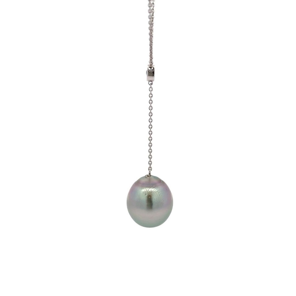Tahitian Pearl Drop Pendant With Diamond