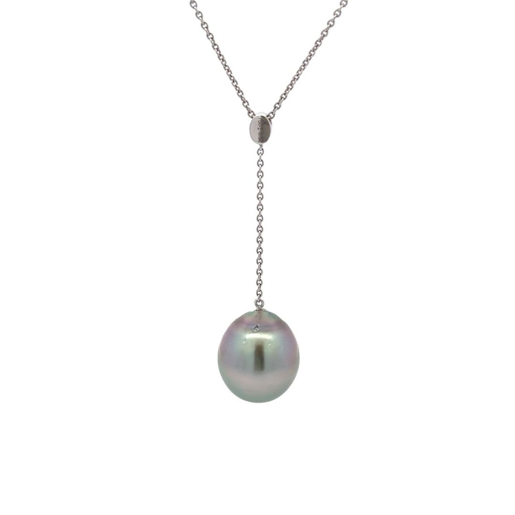 Tahitian Pearl Drop Pendant With Diamond