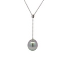 Tahitian Pearl Drop Pendant With Diamond