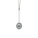 Tahitian Pearl Drop Pendant With Diamond