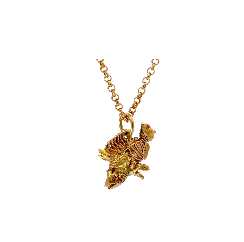 Lionfish Pendant In 18K Yellow Gold