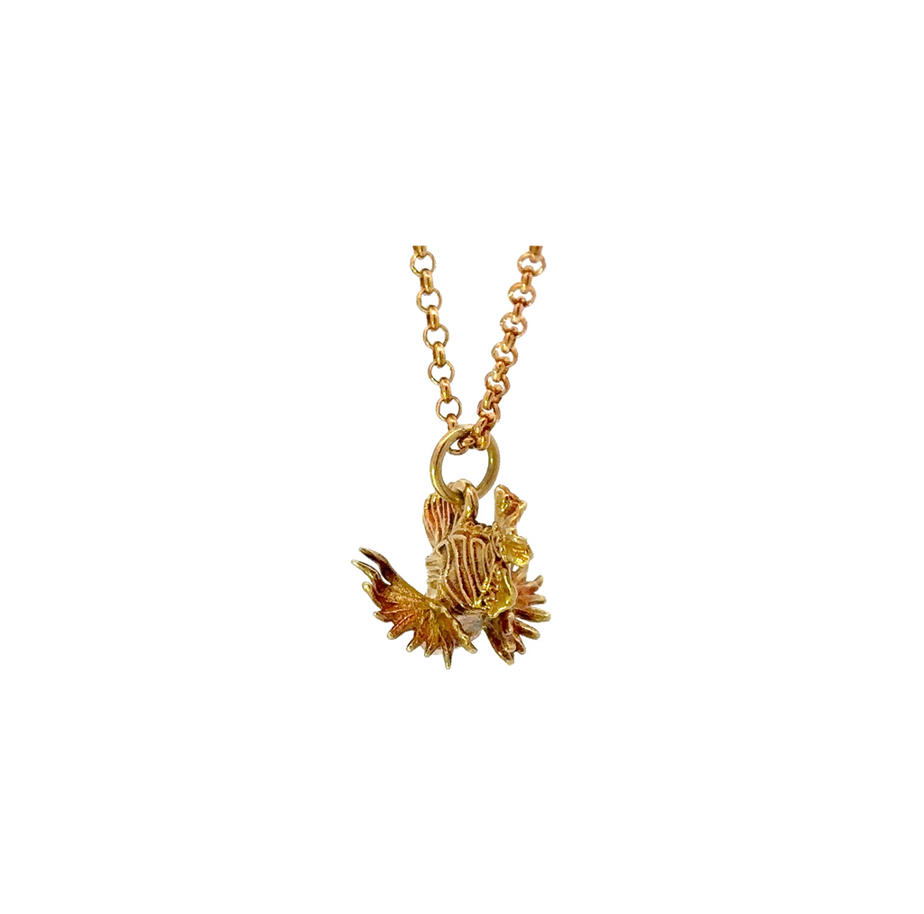 Lionfish Pendant In 18K Yellow Gold