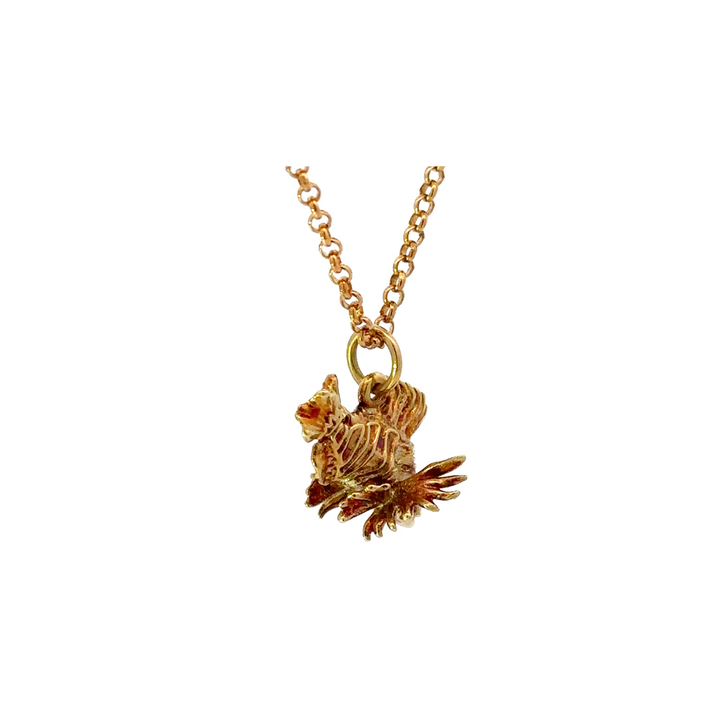 Lionfish Pendant In 18K Yellow Gold