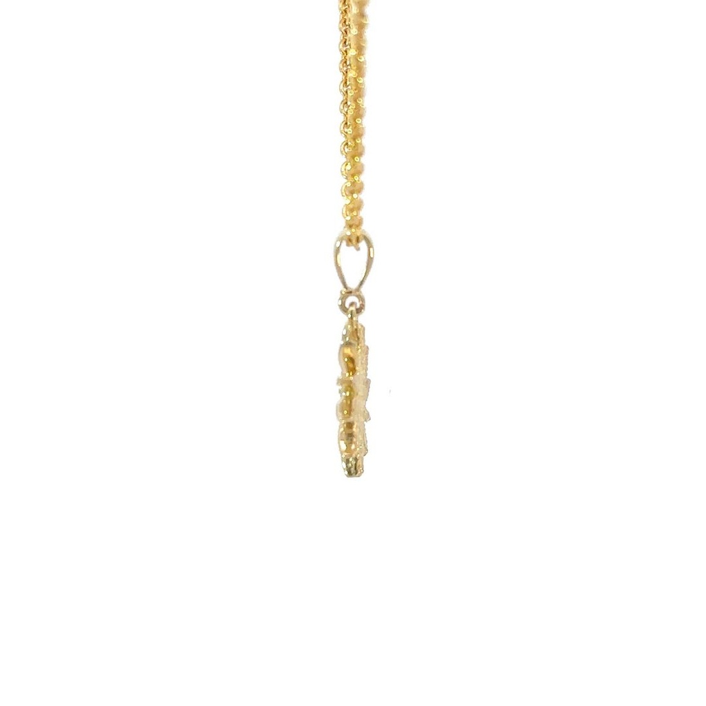 Sun Pendant With Cubics In 9K Yellow Gold