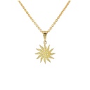 Sun Pendant With Cubics In 9K Yellow Gold