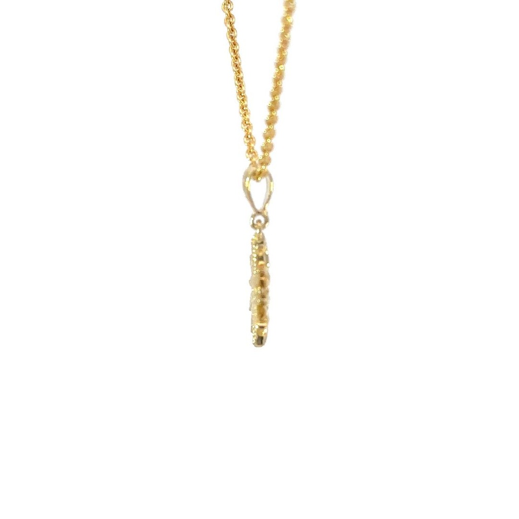 Sun Pendant With Cubics In 9K Yellow Gold