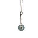 18ct White Gold Tahitian Pearl & Diamond Pendant