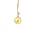 South Sea Golden Pearl With Diamond Pave Bail In 18K