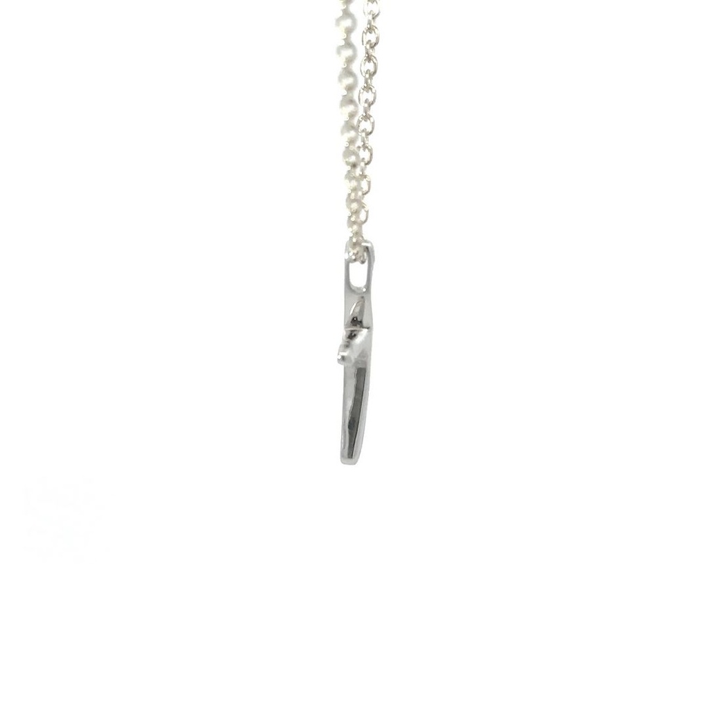 Organic Cross Pendant In Sterling Silver