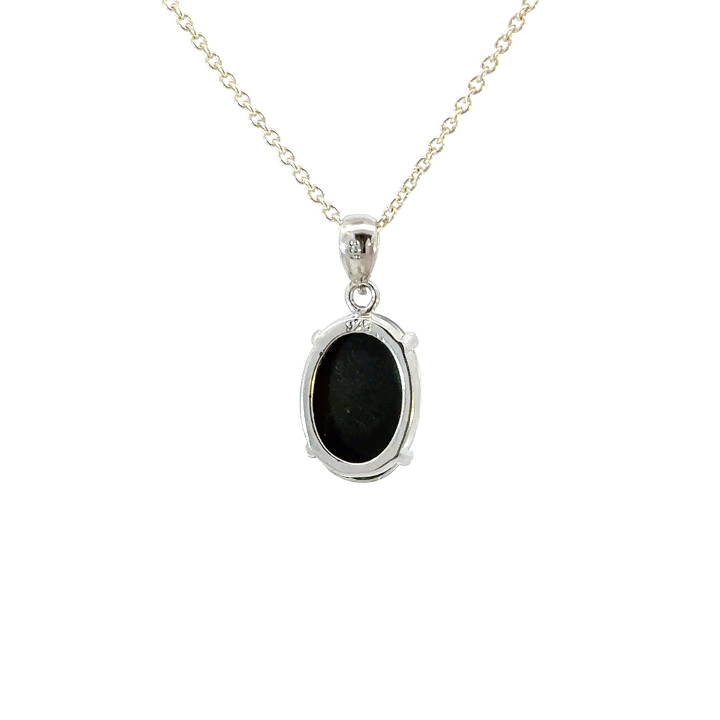 Aussie Triplet Opal Pendant In Sterling Silver