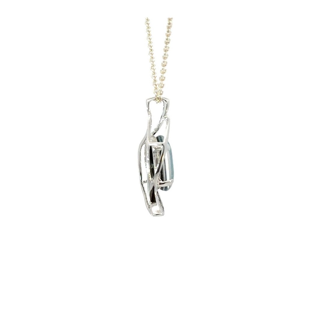 Aussie Triplet Opal Pendant In Organic Silver Setting