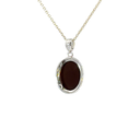 Australian Triplet Opal In A Four Claw Set Silver Pendant
