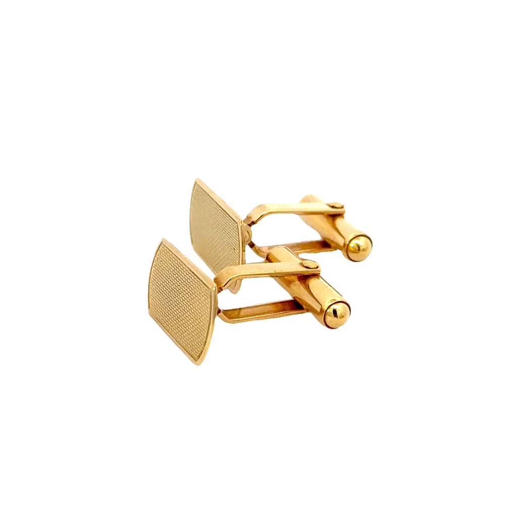 Cufflinks Florentine Finish In 18ct Yellow Gold