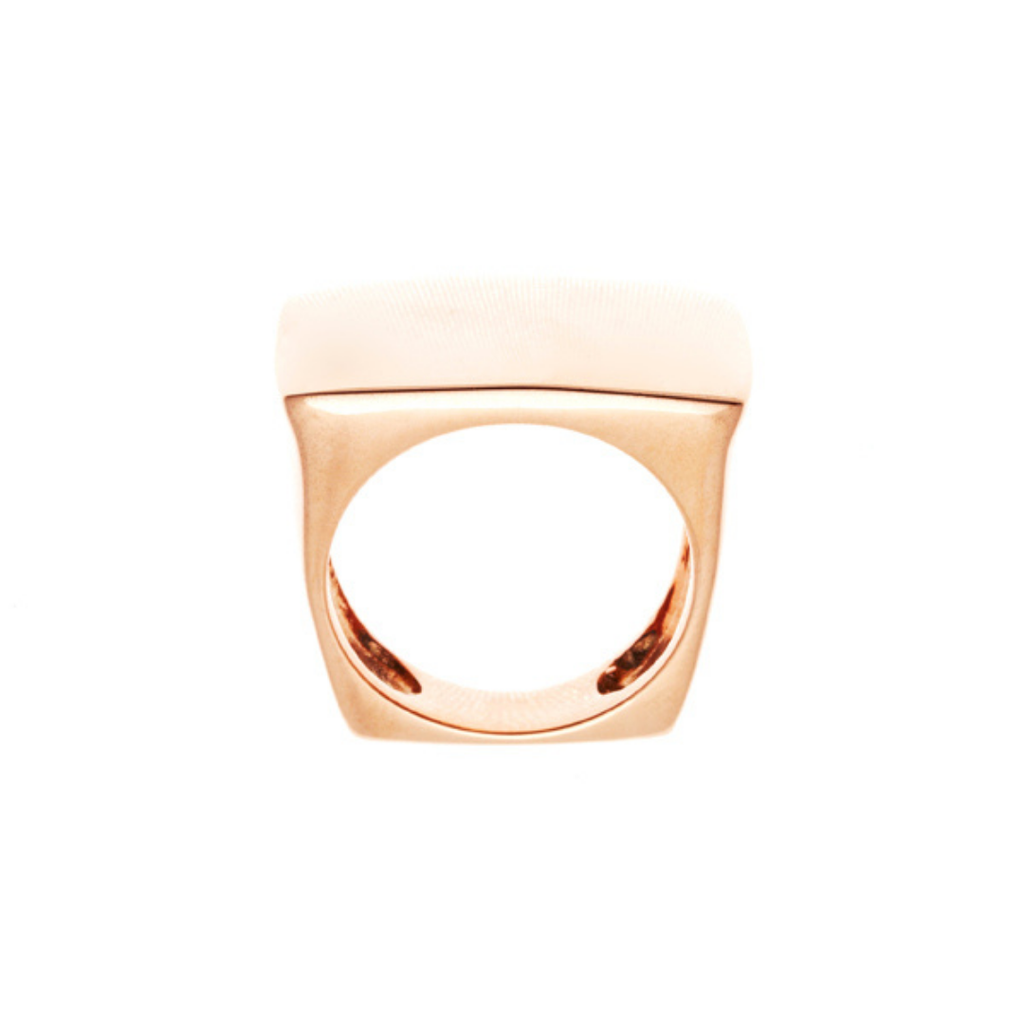 Rectangular Flat Top Ring In 9K Yellow Gold