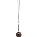 Tahitian Pearl Pendant On A Diamond Bar In 18K