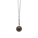 Tahitian Pearl Pendant On A Diamond Bar In 18K