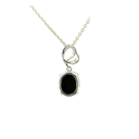 Opal (triplet) And Cubic Pendant In Sterling Silver