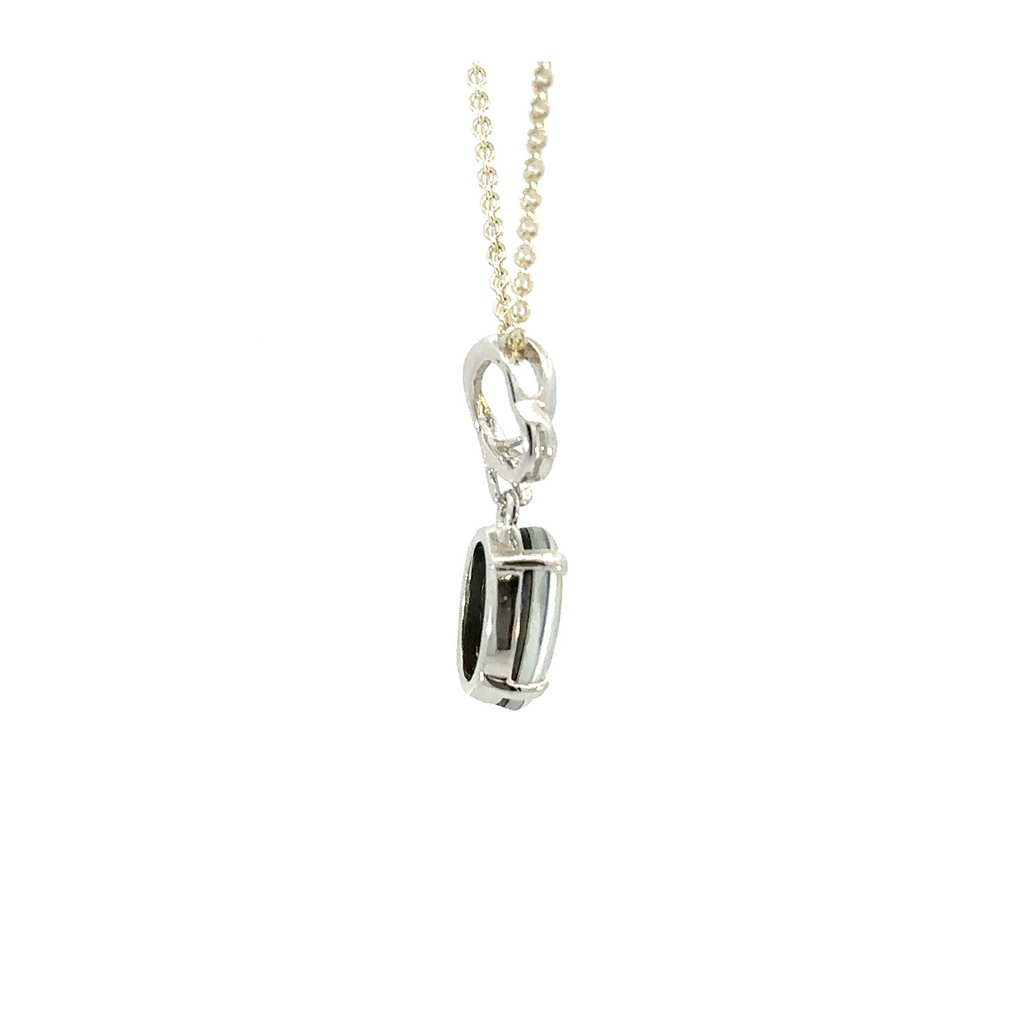Opal (triplet) And Cubic Pendant In Sterling Silver