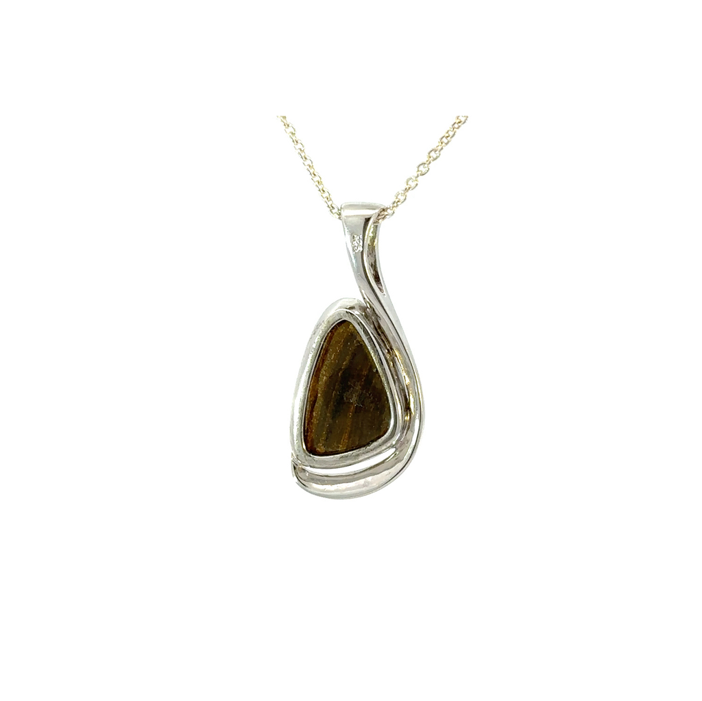 Aussie Double Opal Handcrafted Silver Pendant