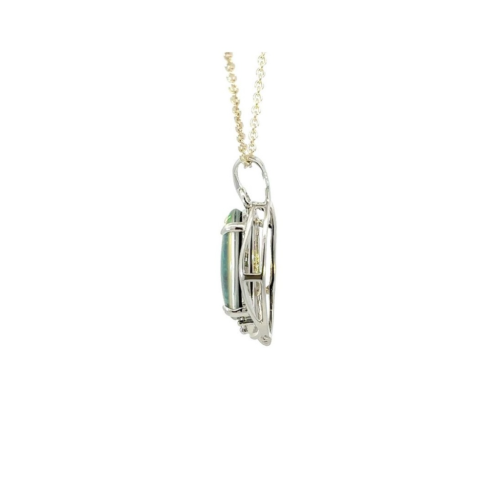 Aussie Triplet Opal Pendant Set In Sterling Silver