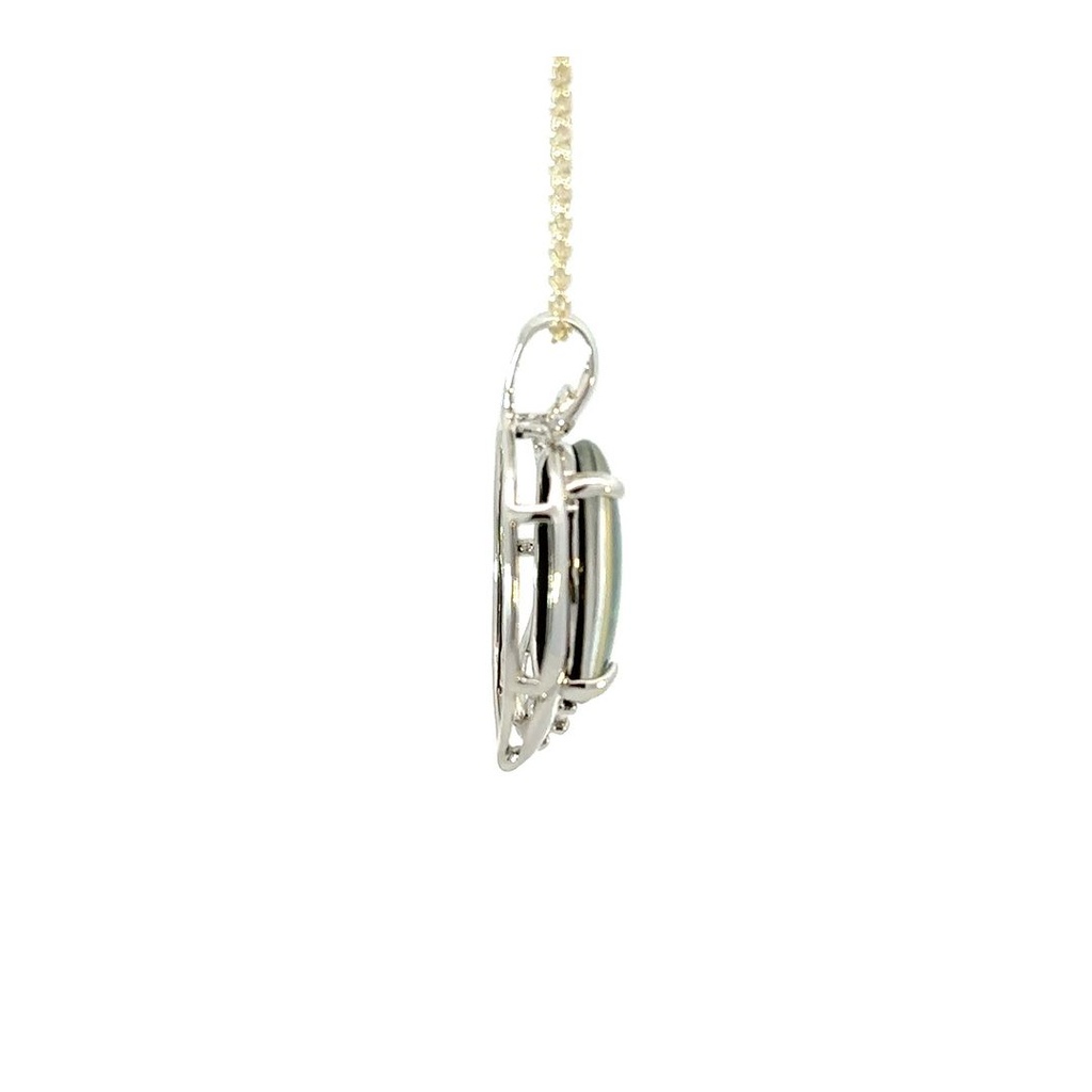 Aussie Triplet Opal Pendant Set In Sterling Silver