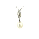 Flame Bail With Freshwater Pearl Pendant In Sterling Silver