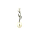 Flame Bail With Freshwater Pearl Pendant In Sterling Silver