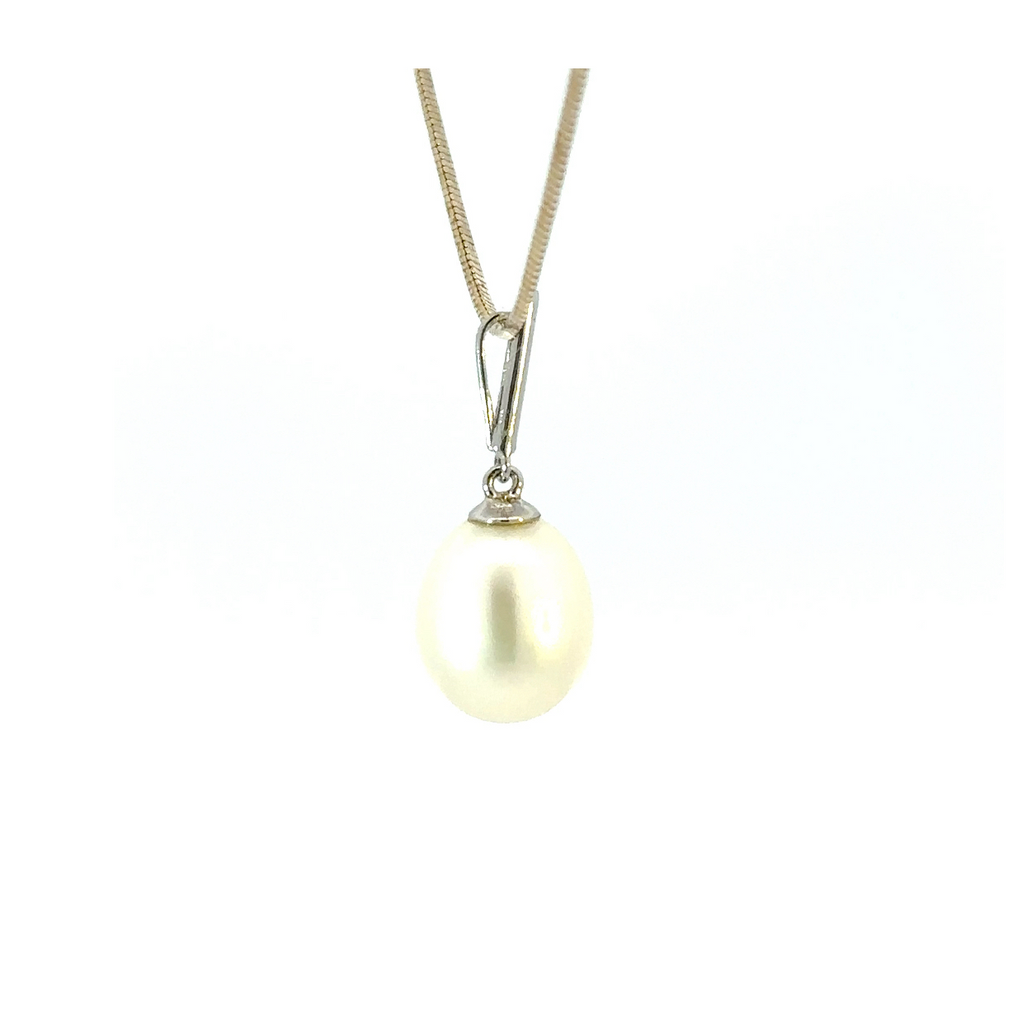 Freshwater Pearl Drop Pendant Sterling Silver