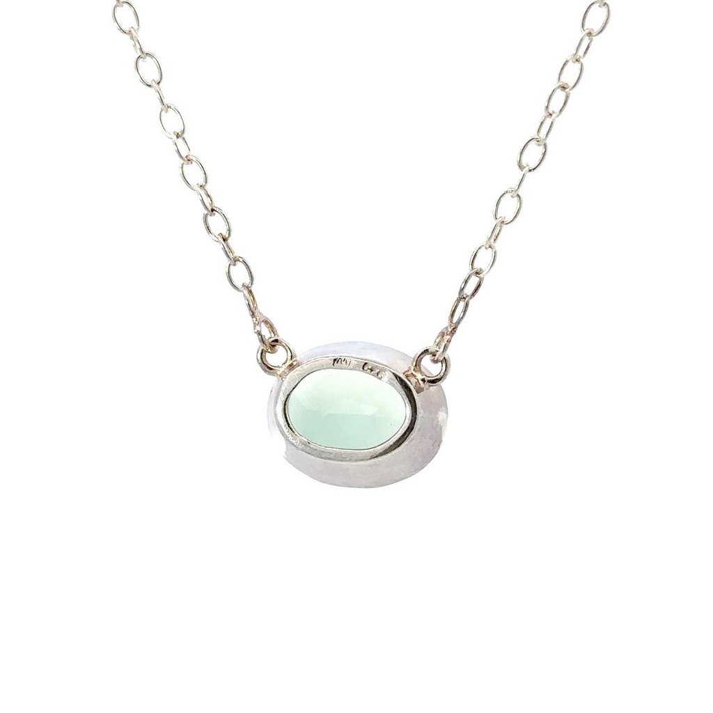 Chalcedony Necklace In Silver