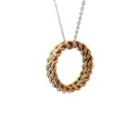 Three-Tone Twisted Hoops Stainless Steel Necklace