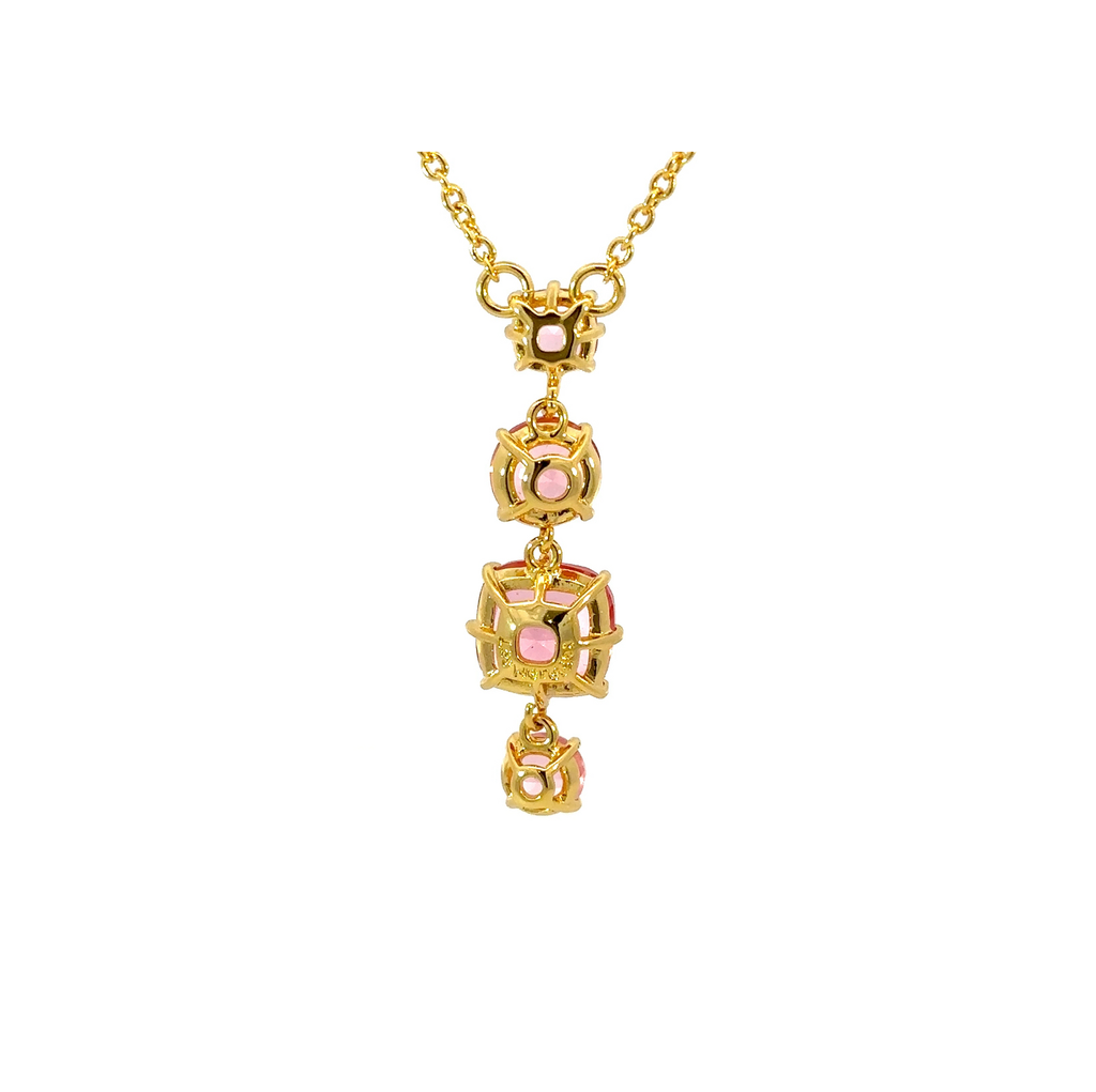 Peach La Diamantine Crystal Drop Necklace