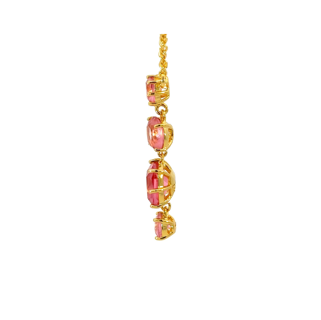 Peach La Diamantine Crystal Drop Necklace